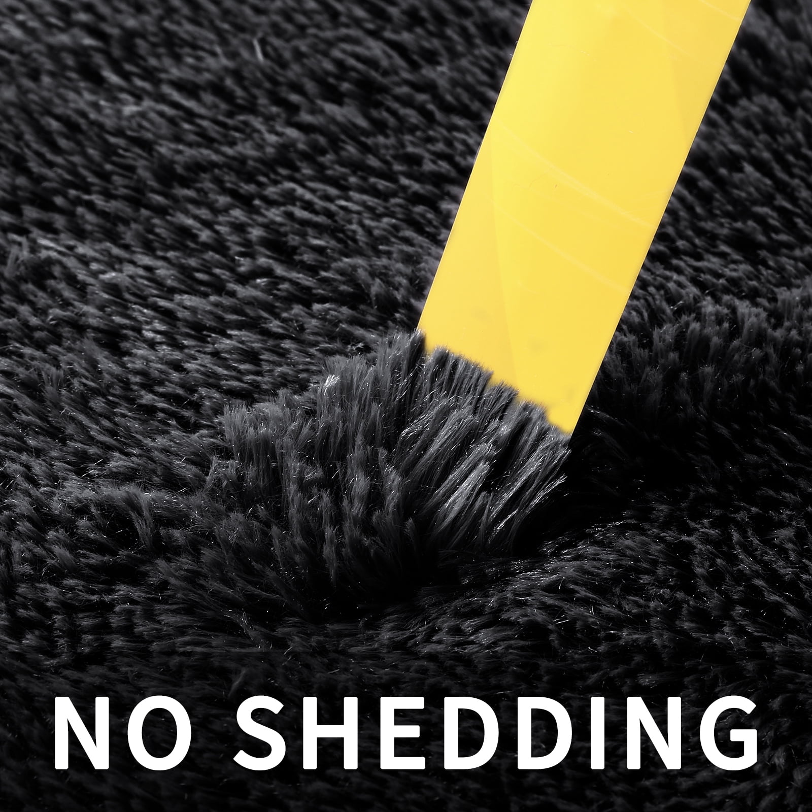 Solid Color Fluffy Rugs, Non-slip Soft Shaggy Floor Carpet Mats & Rugs for Room Decor, Washable Non-slip Modern Area Rug, Modern-style Decorative Carpets for Home Livingroom Bedroom, Black