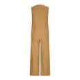 thumbnail image 6 of QATAINLAV Summer Rompers for Women Sleeveless Adjustable Strap Onesies Shorts Cotton Casual Wide Jumpsuits with Pockets Yellow M, 6 of 7