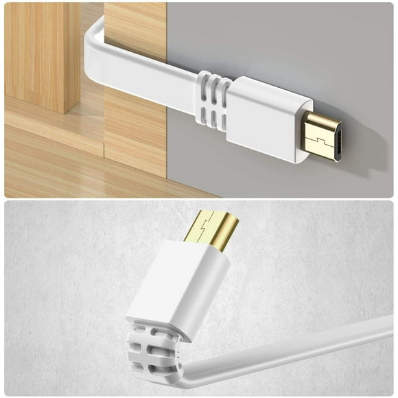 Micro USB Power Cable 20 FT (2 Pack),6M Flat Micro USB Charging Power Cord,Charger for Wyze Cam Pan,Yi Cam,Nest