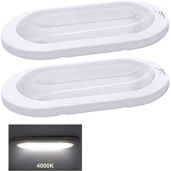 Lámpara LED para tortitas para RV Facon, 12 V, 4000 K, color blanco frío con interruptor