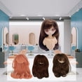 thumbnail image 6 of 1/6 Ball Jointed Doll Wig with Bangs DIY Simulated Scalp High Temperature Silk Doll Hair Wig for 15.5 to 17cm Doll Dark Brown, 6 of 8