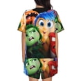 thumbnail image 3 of Lsque inside out 2 Women's Short-Sleeved Pajama Set - 2 Piece Soft and Lightweight Sleepwear Set-Small, 3 of 9