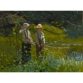 thumbnail image 2 of Homer, Winslow 24x19 Black Ornate Wood Framed with Double Matting Museum Art Print Titled - Fishing, 2 of 4