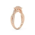 thumbnail image 4 of AFFY Twisted Teardrop Double Halo Engagement Ring for Women, 0.50 Carat (ctw) Pear Cut Lab Grown Diamond Ring In 14K Rose Gold Over Sterling Silver F-G-H, SI Quality Ring Size-6.5, 4 of 6