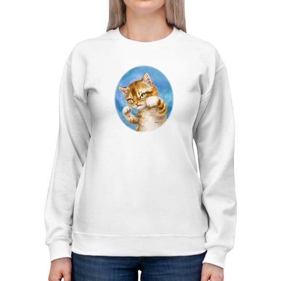 Fighting Cat Sweatshirt Women -Kayomi Harai Designs, Female XX-Large