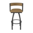 thumbnail image 5 of 861 Artemis 30" Swivel Bar Stool with Pewter Finish and Canter Saddle Seat and Back, 5 of 5