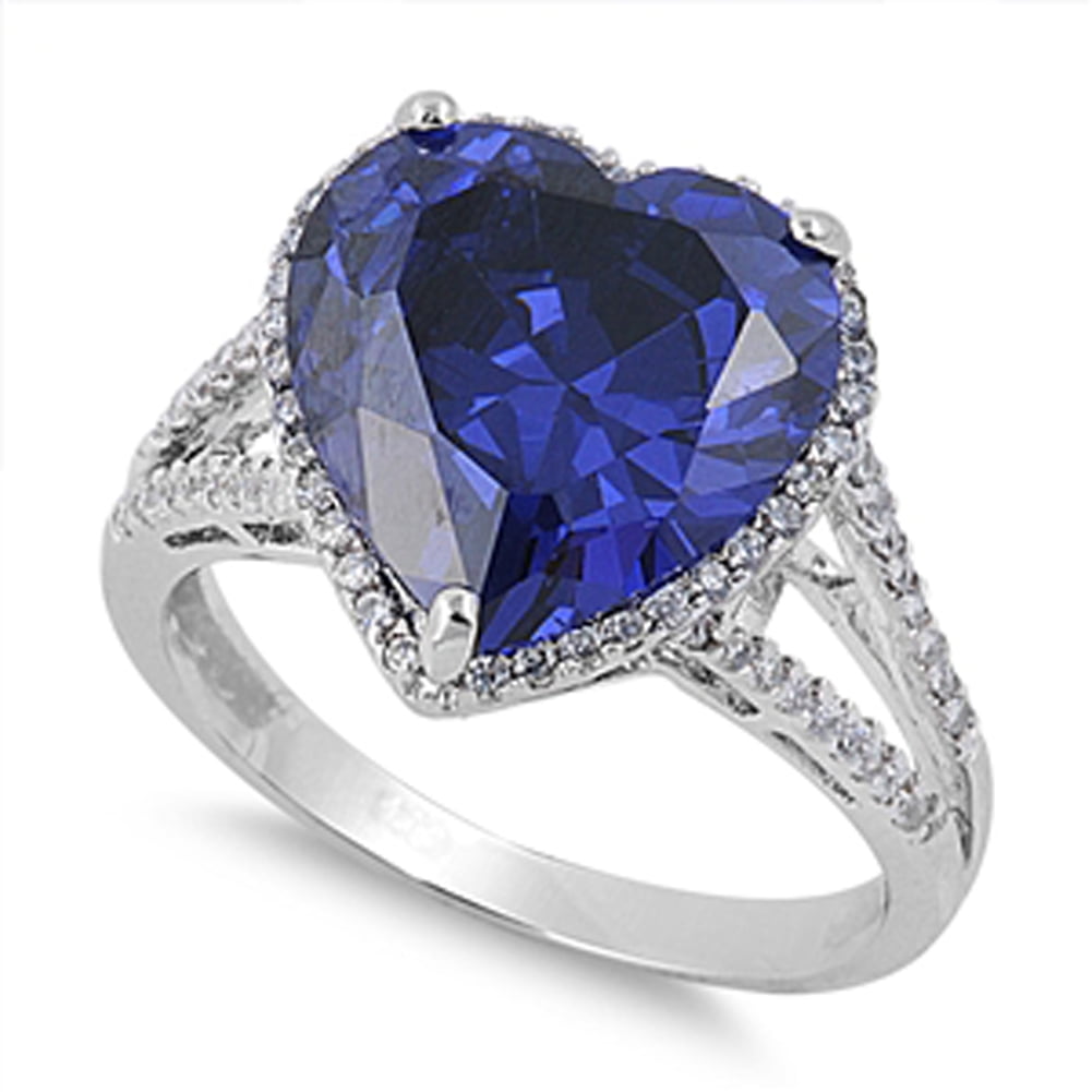 CHOOSE YOUR COLOR Simulated Tanzanite Heart Love Polished Unique Ring ...