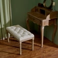 thumbnail image 3 of Wayshire Upholstered Entryway Bench with Cushion Seat 18.5"H for Living Room Bedroom Dining Room, 3 of 15