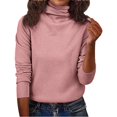 thumbnail image 5 of BODOAO Women'S Turtleneck Sweaters Long Sleeve Knitted Pullover Warm Cozy Tops Winter Classic-Fit Lightweight Chunky Knitted Basic Jumper Top 2025 Fall Work Outfits Thermal Underwear Tops Pink XL, 5 of 7