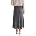 thumbnail image 2 of INSPIRE CHIC Womens Knit Skirt Pleated High Waist A Line Flared Elegant Casual Stretchy Winter Maxi Sweater Skirts Medium Gray, 2 of 5