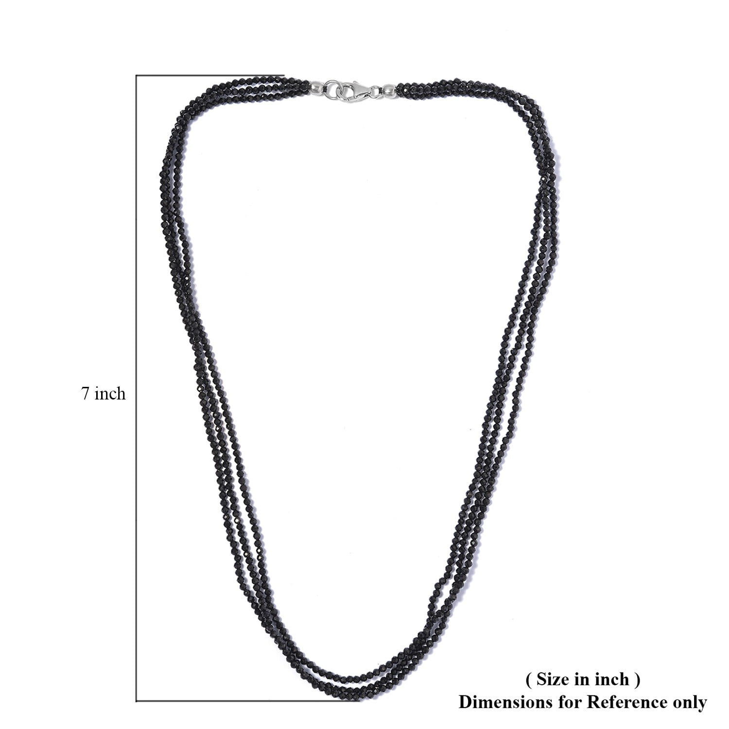 Details about   925 Silver Black Spinel Bead Strand Necklace Jewelry Women Handmade USA SELLER