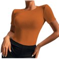 thumbnail image 1 of Blusa superior sexy de manga corta sólida con cuello redondo de verano para mujer con estilo OAVQHLG3B Store lin121212, 1 of 5