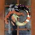 thumbnail image 2 of YIKA Halloween Decoration Crescent Witch Maple Leaf Wreath Halloween Door And Window Hanging Decoration Halloween Scene Decoration Props F3Halloween Yard Decor, 2 of 6