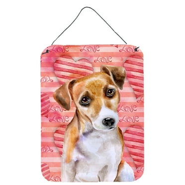 Jack Russell Terrier 2 Love Wall or Door Hanging Prints Red