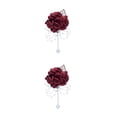 thumbnail image 4 of Bewildely Elegantes broches de boda, además de atuendo formal, ramillete de poliéster duradero y duradero Winered vino rojo 2Conjunto, 4 of 6