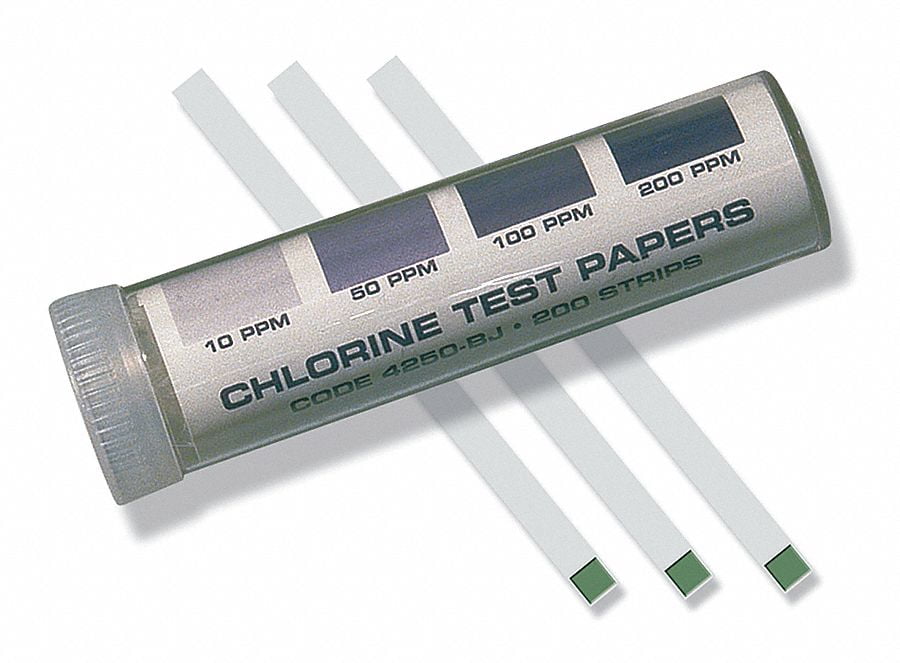 Lamotte Test Stips,Chlorine,0 to 200 PPM,PK200  4250-BJ