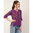 thumbnail image 3 of Moomaya Printed Tunic Tops For Women, Quarter Sleeve, High Low Hem Casual Top Tee, 3 of 9