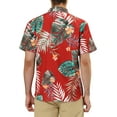 thumbnail image 3 of INSPIRE CHIC Chemises pour Hommes Manches Courtes Imprimé Floral Boutonné Col Pointu Chemise Hawaïenne 34 Rouge Vert, 3 of 6