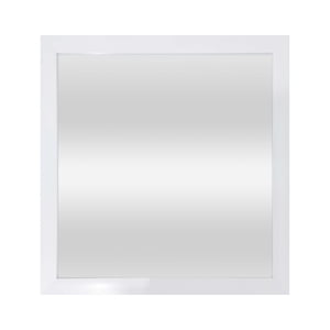 16x16 White Square Wall Mirror with Beveled Glass