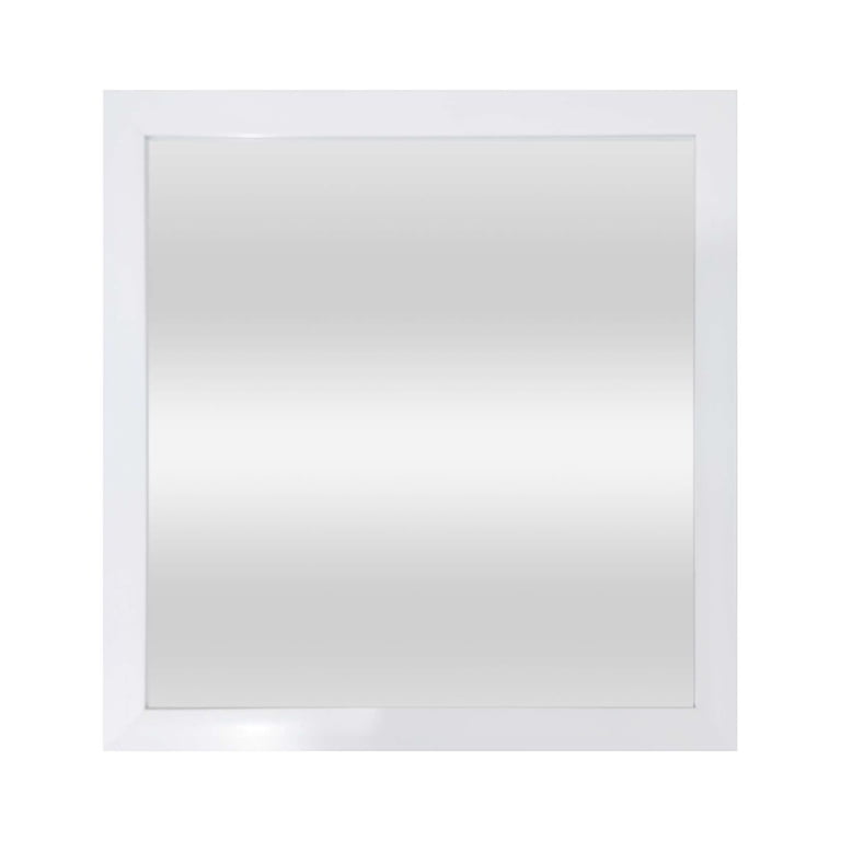 16x16 White Square Wall Mirror with Beveled Glass photo 1