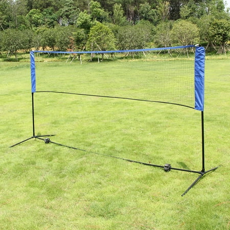 Ktaxon 10'x5' Portable Training Volleyball Badminton Tennis net, with Frame Stand & Adjustable Height, for Outdoor Beach