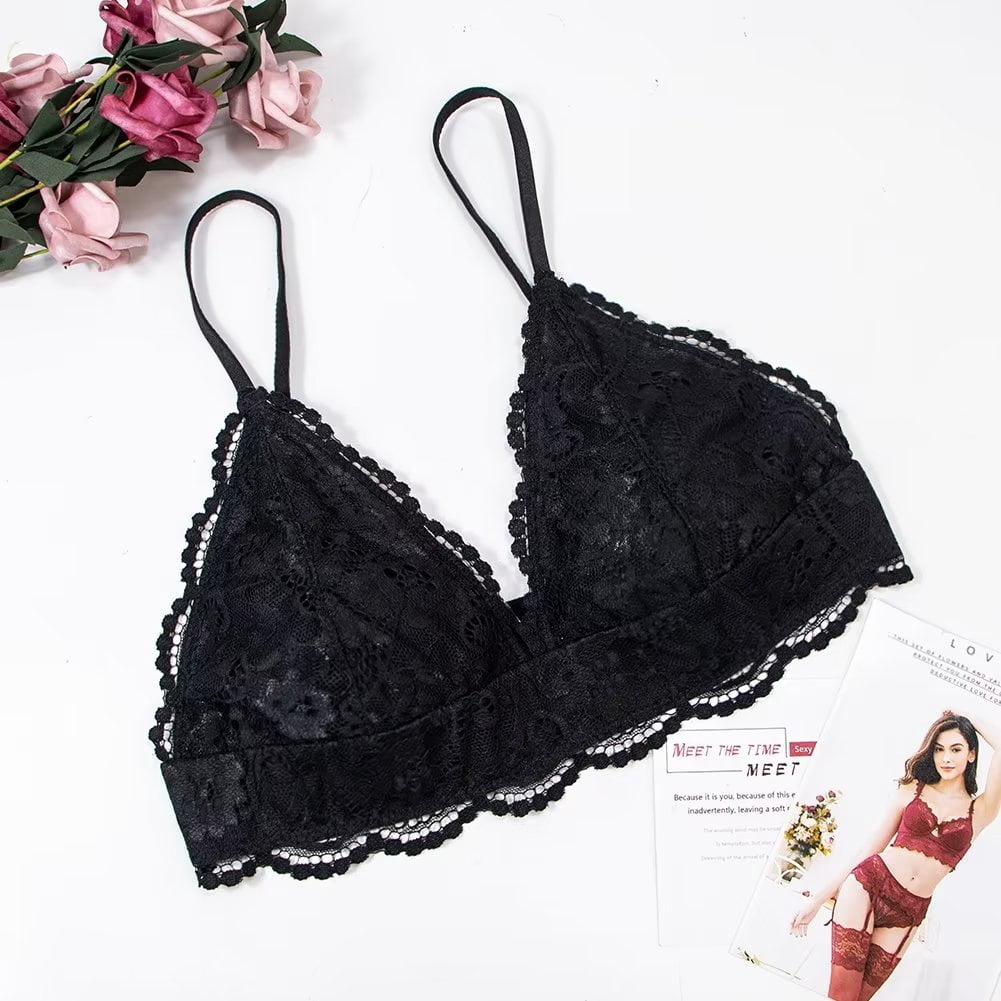 Women's Lace Bra and Panty Sets Lace Matching 4 Piece Lingerie Set
