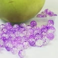 thumbnail image 3 of QZS Crackle Glass Beads,10mm/0.4in Round Crystal Craft Beads,100pack Jewelry Making Decoration,Earrings Making Supplies(Purple), 3 of 6