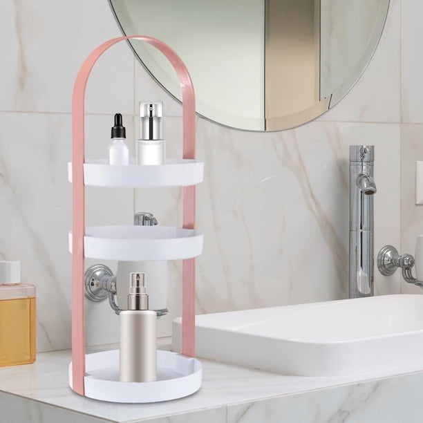 Soporte de cosméticos de escritorio Organizador de estante de baño Organizador de condimentos de 3 capas Organizador de estante de especias Bandeja de Rosa BLESIY estante de almacenamiento de cosméticos