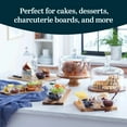 thumbnail image 5 of Libbey Acacia Wood Cake Stand with Lid, Ball Top Handle Cake Holder with Lid, Covered Pastry Holder, Durable Glass Dome Cover, 5 of 7