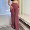 thumbnail image 2 of Jacenvly wide leg pants for women Extra Long Elastic Waisted Plain Trousers for Women Fashion Comfortable Solid Color Leisure Pants High Waist Pants, 2 of 8