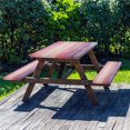 thumbnail image 1 of HLONK 3 Pcs Picnic Table Cover and Bench Covers Set Polyester Fitted Camping Table Cover Waterproof Picnic Table Cover with Bench Covers Natural Wood Grain Camping Tablecloth for Barbecue, 1 of 10