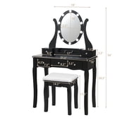 Makeup Dressing Table set with 10 Light Bulbs and Touch Switch Vanity Table Set Black