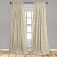 thumbnail image 5 of Ambesonne Beige 4-Panel Curtains, 3 Dimensional Stripes, 56"x84", Ivory Beige, 5 of 5