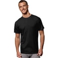 thumbnail image 3 of Men's ComfortSoft Tagless Black and Grey Crew T-Shirts, 5 Pack, 3 of 5