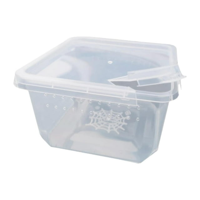 GROWTH TANK Reptile Feeding Box Hatching Case Enclosure with Vents Animal Habitat Cage Clear