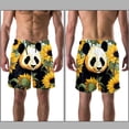 thumbnail image 3 of luoweisi Men's Beach Shorts Quick Dry Swim Trunks with Mesh Lining Panda Sunflower L, 3 of 5