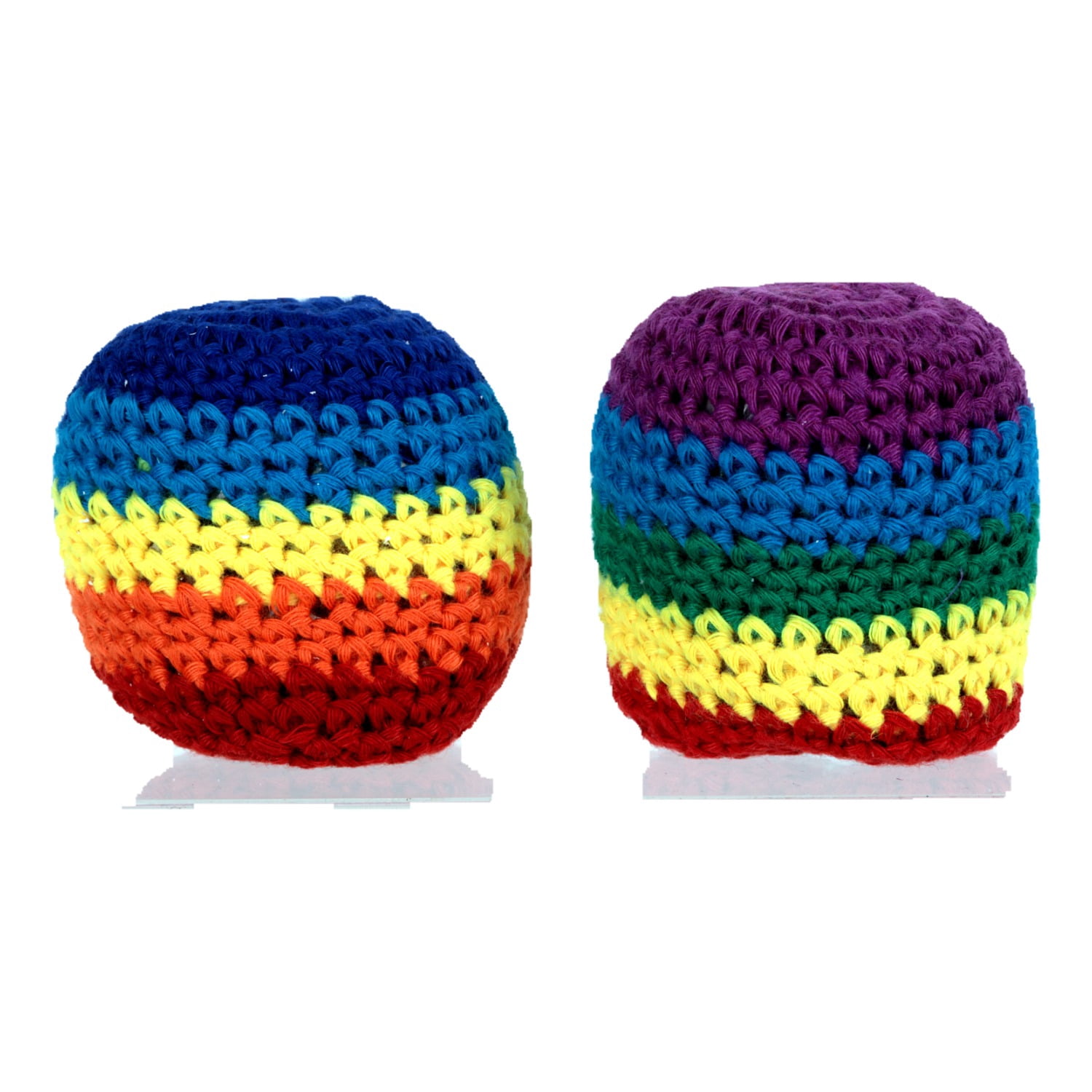 Crochet Footbag 2-Pack – 2.25 x 2 in, 40g Kick Sack Balls for Adults & Kids, Juggling & Stress Relief Toy