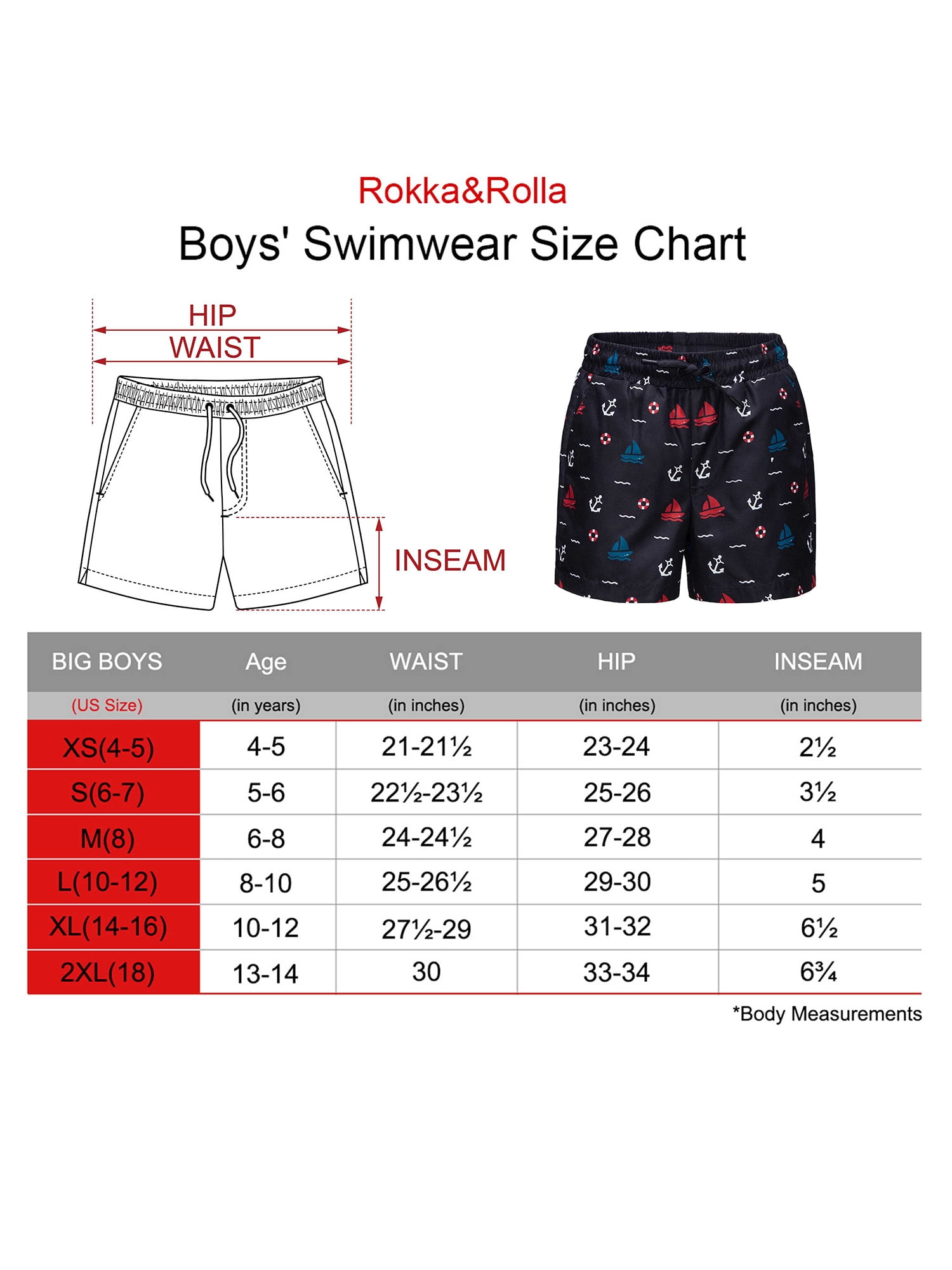 Rokka&Rolla Boys' Swim Shorts with Compression Liner