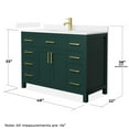 thumbnail image 4 of Beckett 48" Green Single Vanity & White Quartz Top (1-Hole) & Gold Trim, 4 of 5