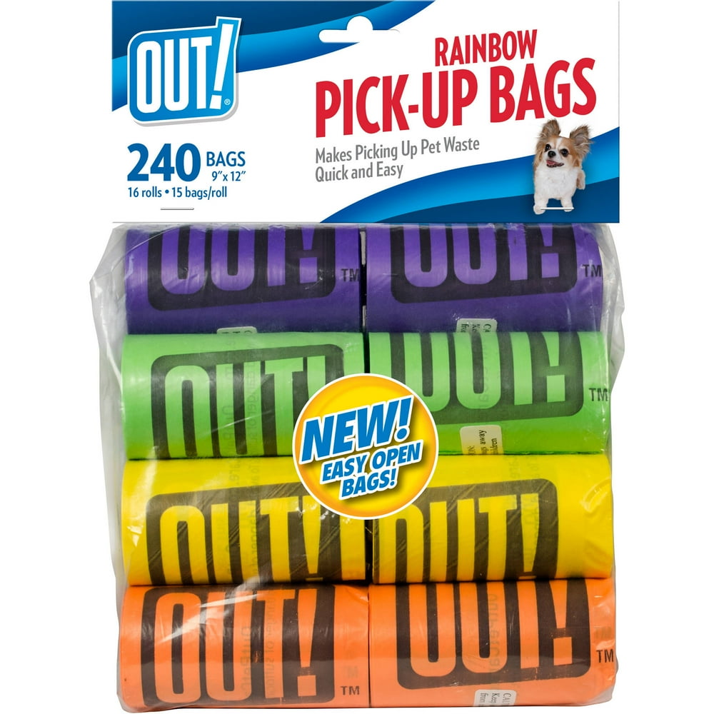 OUT! Rainbow Dog Waste Bags, 240ct