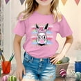 thumbnail image 2 of XDZJLR T-Shirts Filles Enfants Graphique de Pâques Coupe Ample Manches Courtes Col Rond pour Garçons 12-13 Ans, 2 of 4