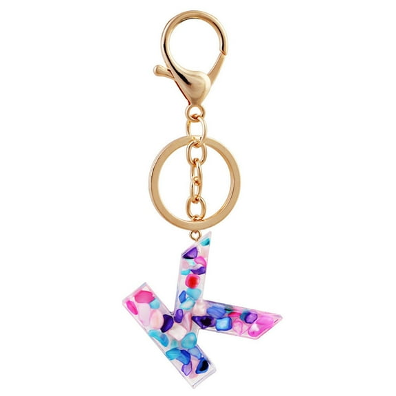 Valentine's Day Gifts for Woman Personalized Acrylic Translucent Keychain Letter Color Pendant Keychain Multicolor