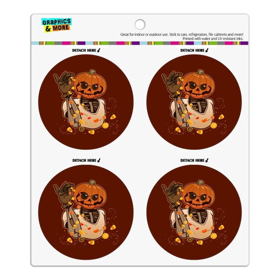 Jack O Lantern Halloween Candy Sugar Salt Bae Pumpkin Refrigerator Fridge Locker Vinyl Circle Magnet Set