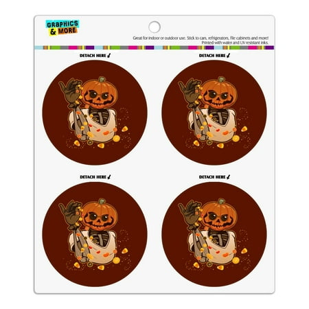 

Jack O Lantern Halloween Candy Sugar Salt Bae Pumpkin Refrigerator Fridge Locker Vinyl Circle Magnet Set