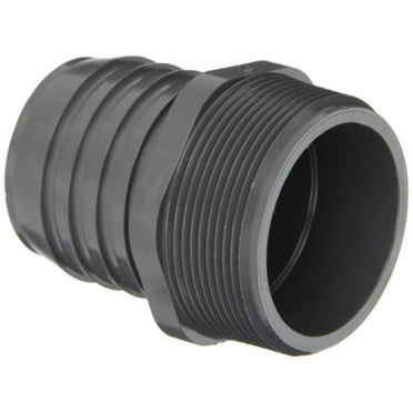 Spears 1436 Series PVC Tube Fitting, Adapter, Schedule 40, Gray, Barbed x NPT Male (10, 1")
