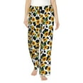 thumbnail image 1 of Balery Cute Cow Print Sunflower C Pantalones de pijama para mujer, pijamas ultraligeros, pantalones de estar por casa-Small, 1 of 6