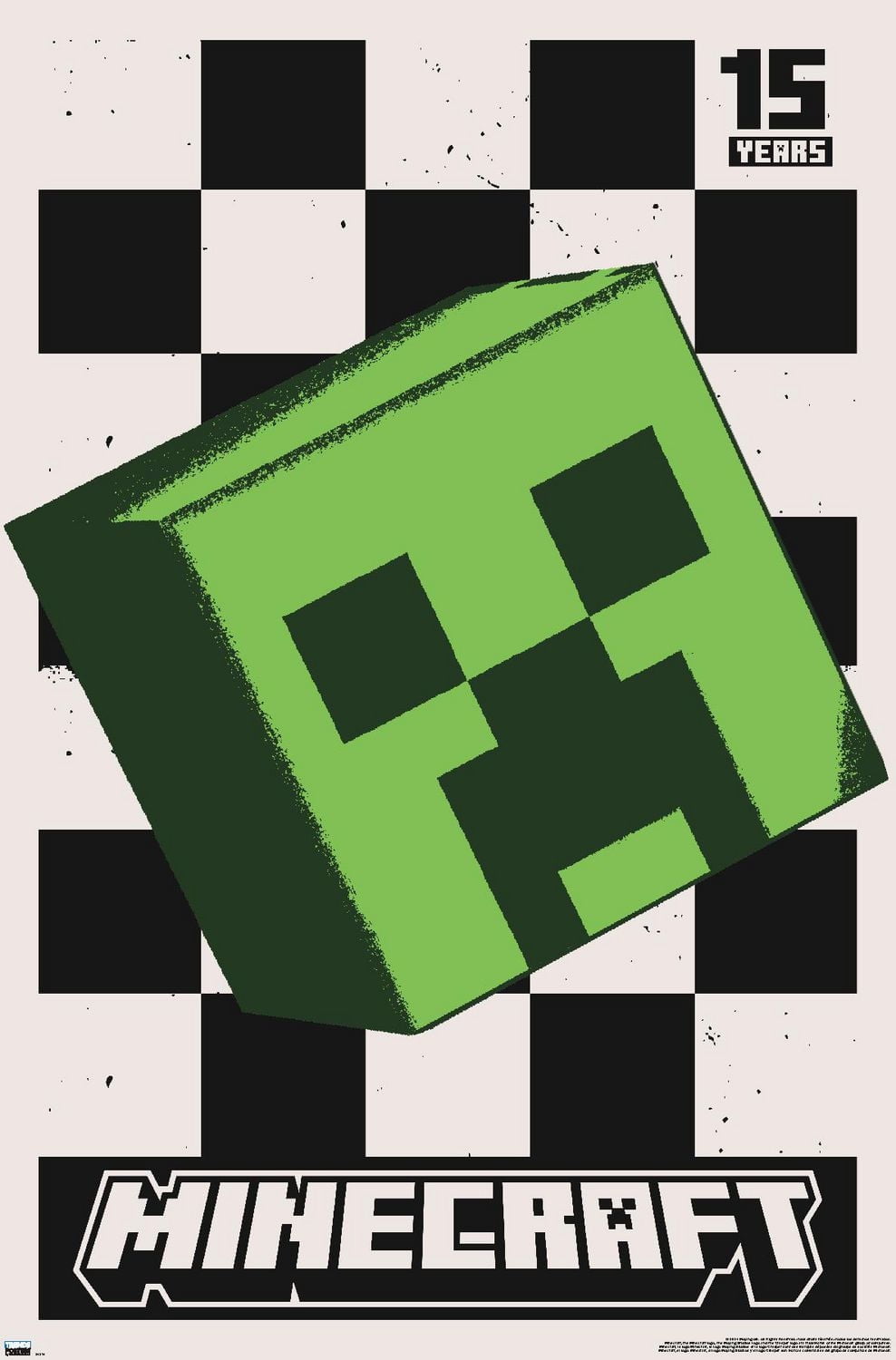 Minecraft: 15th Anniversary - Posterized Creeper Wall Poster, 22.375" x 34"