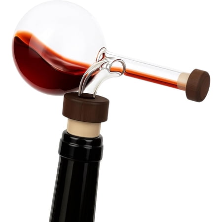 Aireador De Vino, Wine Aerator Decanter Decantador, Quick Pourer, Clear Transparent Glass Style, Accessories for Bottle Whisky Birthday Home Gatherings Fathers Gifts, No Drip