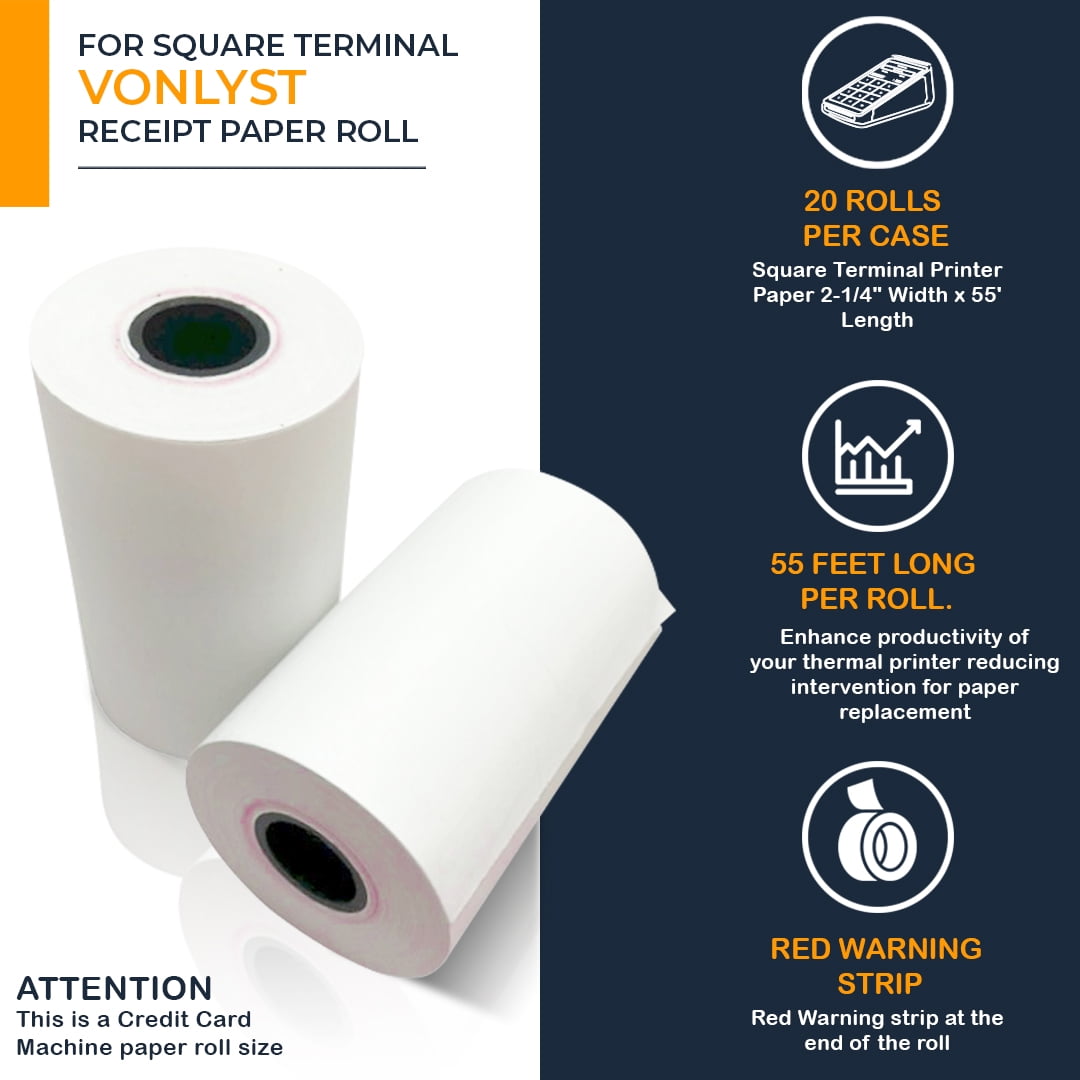 Vonlyst Thermal Receipt Paper for Square Terminal Credit Vonlyst Thermal Receipt Paper for Square Terminal Credit
