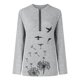 thumbnail image 5 of Otoño e invierno Mujer Casual Impreso Manga larga Cremallera Camiseta Blusa Tops Fridja  fhghd2014, 5 of 9